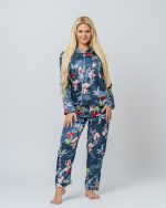 Πιτζάμα σετ σατινέ φλοράλ με μάσκα ύπνου - Image 5