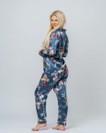 Πιτζάμα σετ σατινέ φλοράλ με μάσκα ύπνου - Image 2